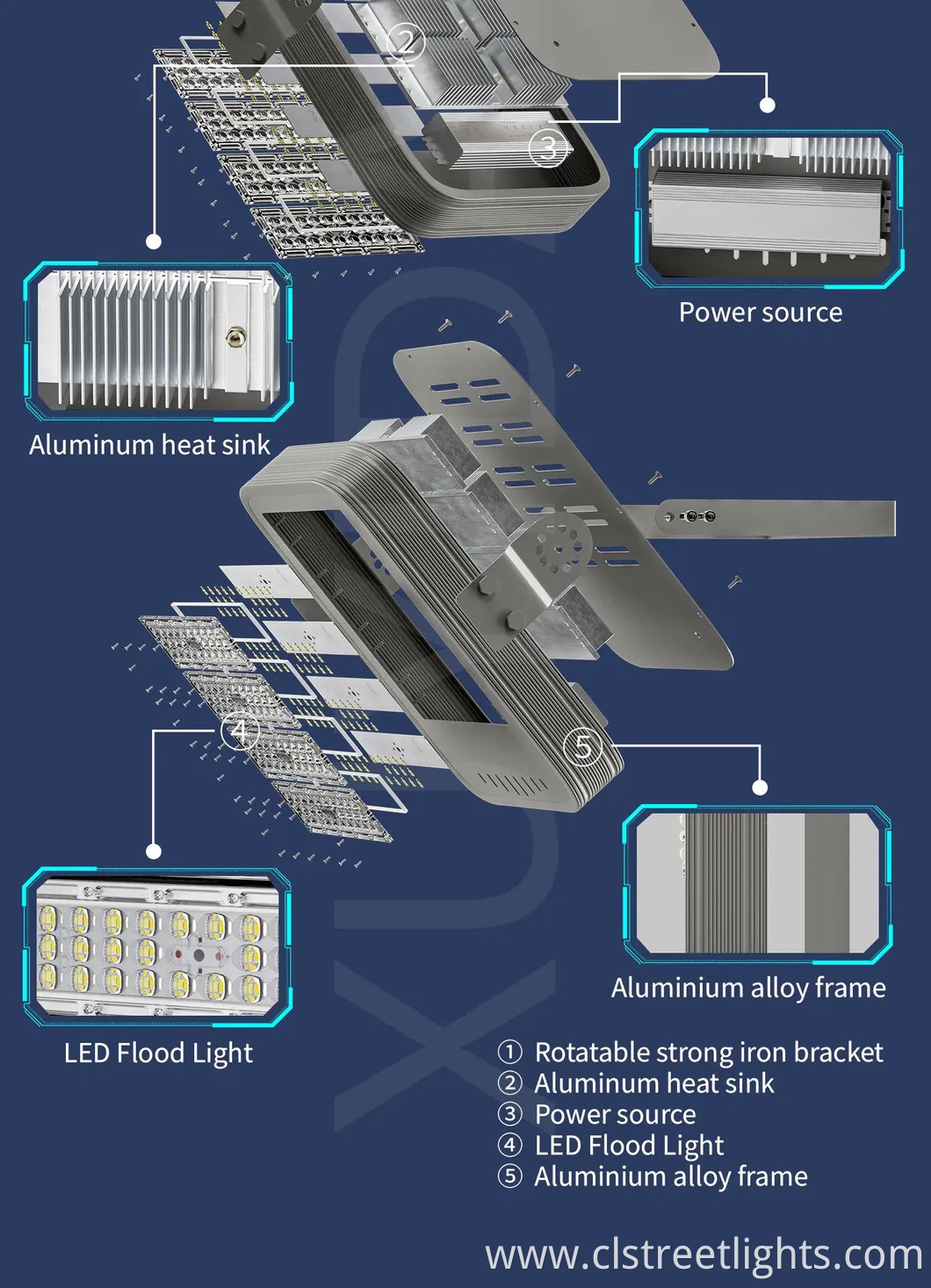 100W 200W Aluminium Alloy LED Flood Light for Football Field